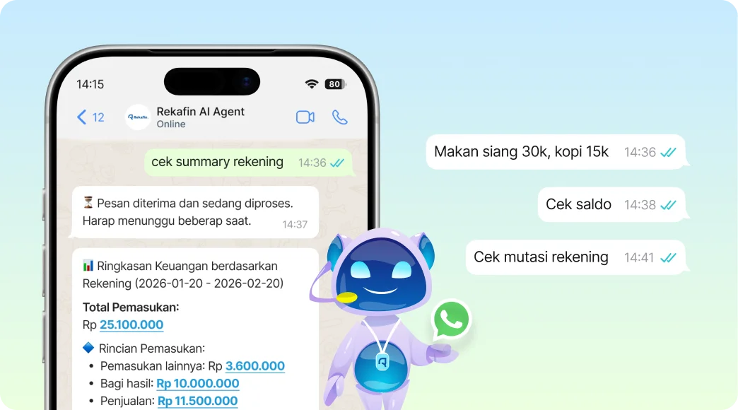 Rekap transaksi harian lewat WhatsApp berbasis AI